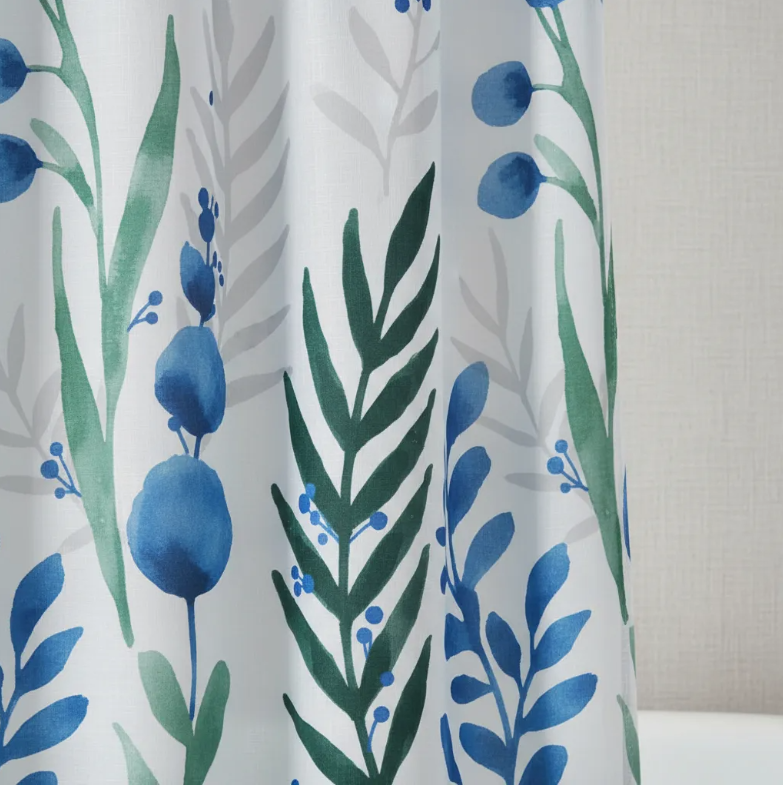 Cortina de baño estampados de Hojas 180cmx180cm-2