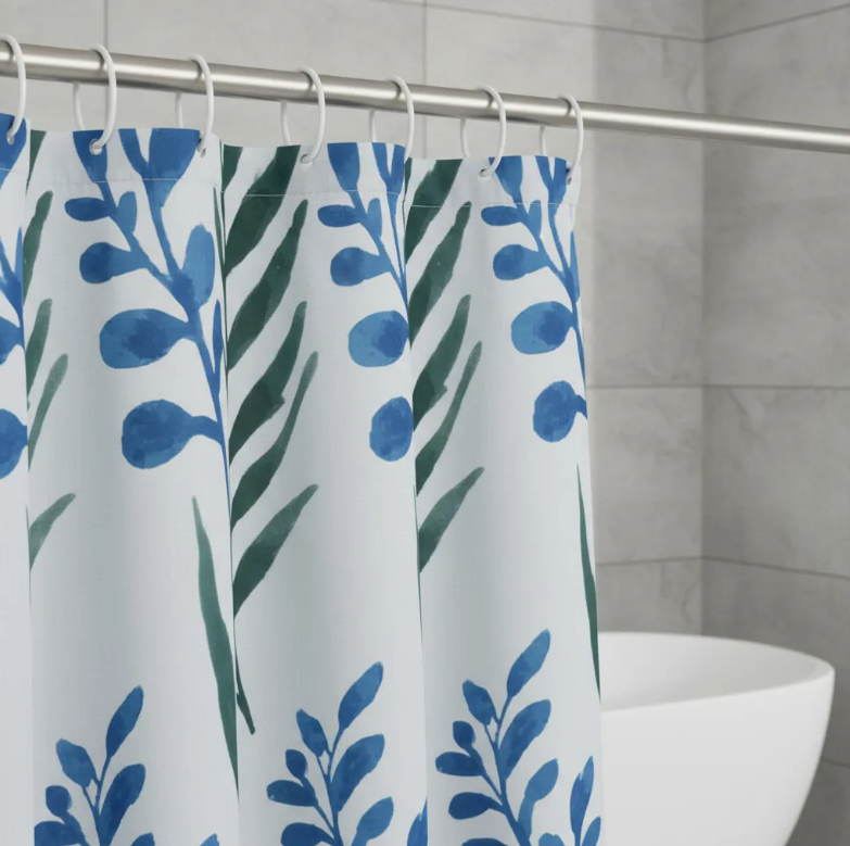 Cortina de baño estampados de Hojas 180cmx180cm-5