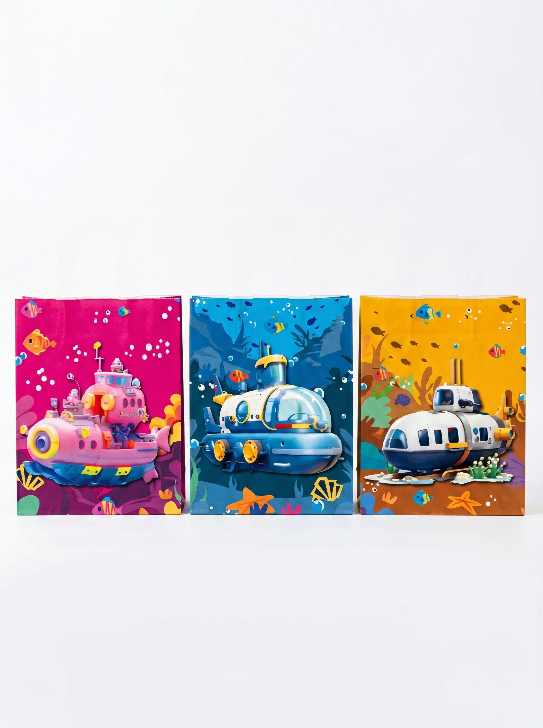 Set X12 Bolsa De Regalo Infantil Submarino 31x40x12 Cm-0