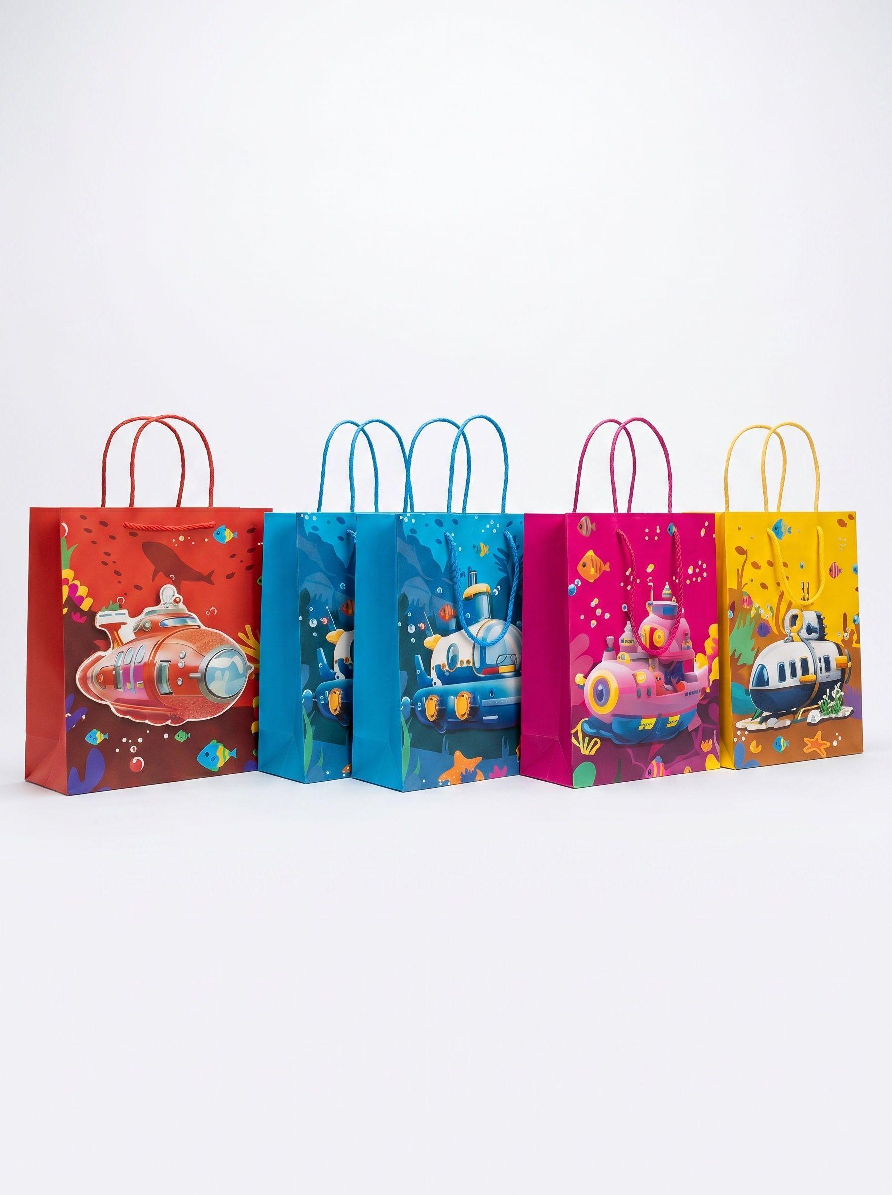 Set X12 Bolsa De Regalo Infantil Submarino 31x40x12 Cm-2