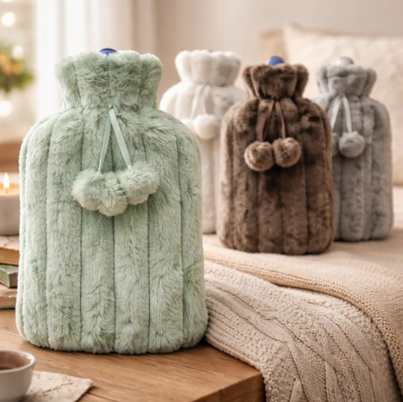 Guatero Bolsa De Agua Caliente 2 Litros Con Funda De Peluche-4