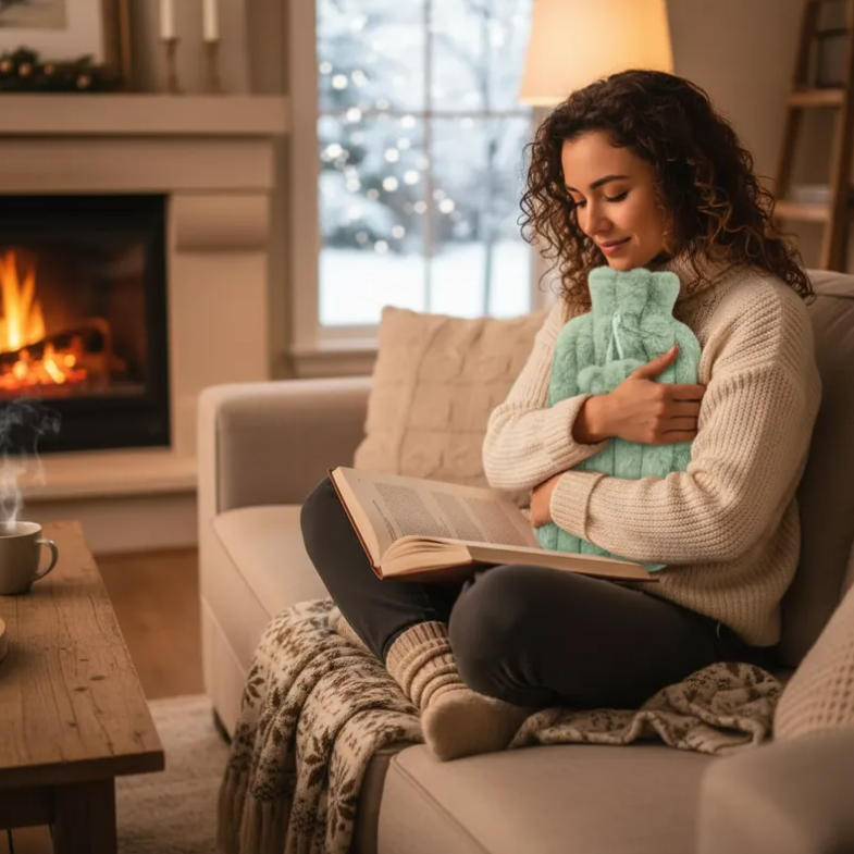 Guatero Bolsa De Agua Caliente 2 Litros Con Funda De Peluche-5
