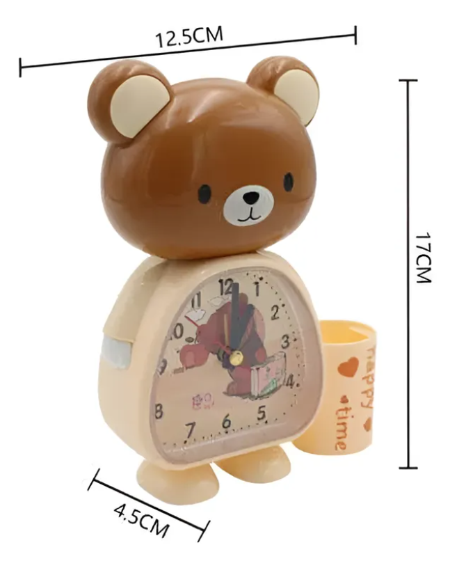 Reloj Despertador Infantil Dise o Oso Con Portal pices-6