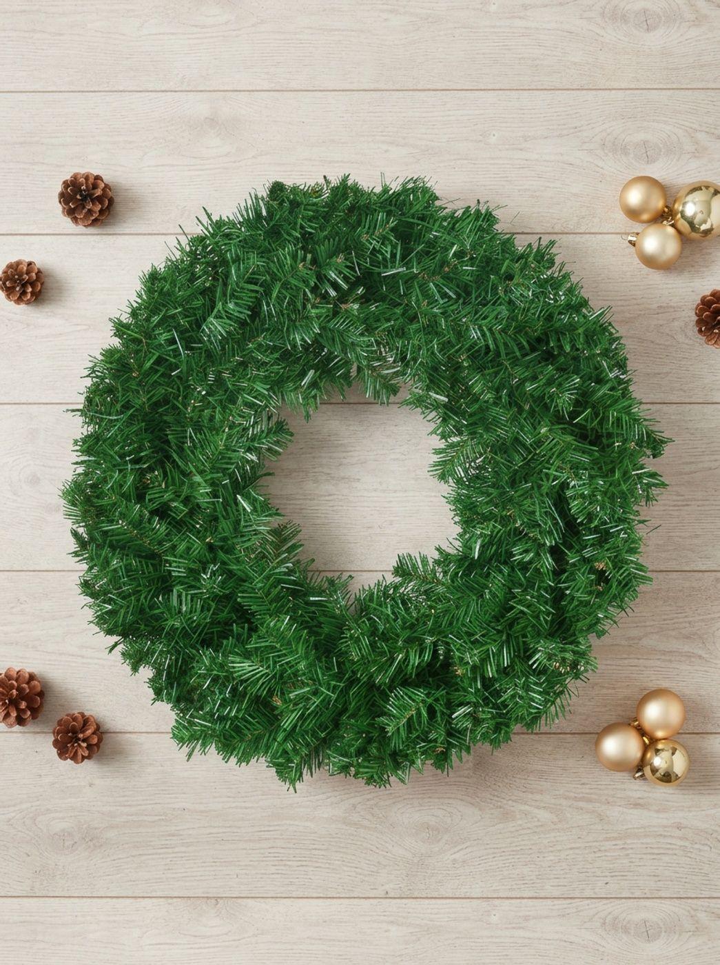 Corona Navide a Artificial Verde 60 cm Decoracion Navidad-3