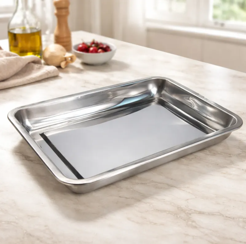 Bandeja Fuente Acero Inoxidable Gastron mica 45x35x4 8cm-3