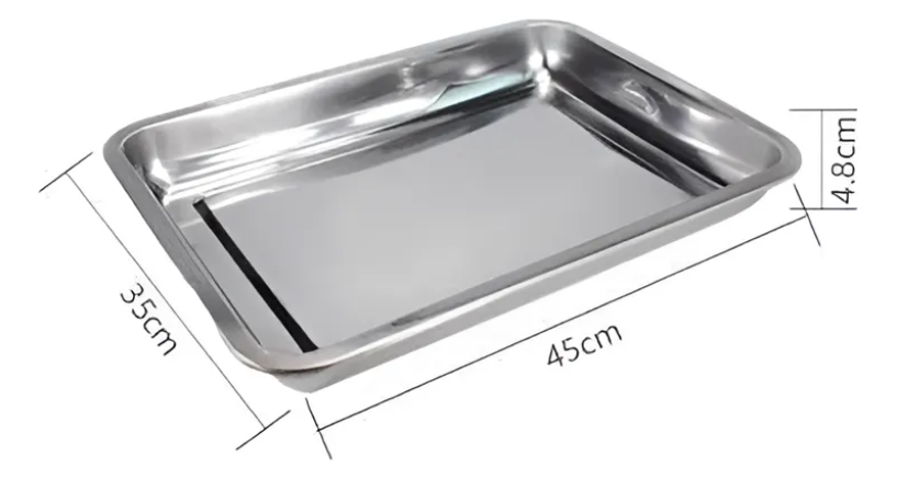 Bandeja Fuente Acero Inoxidable Gastron mica 45x35x4 8cm-5