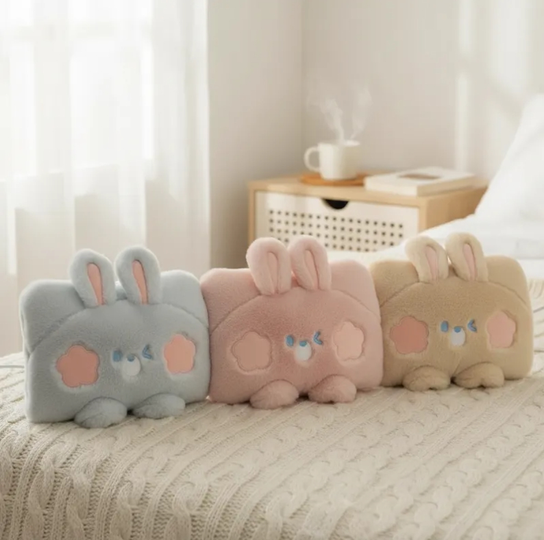 Guatero Electrico Calientamanos De Peluche Diseno Conejo Kawaii-4