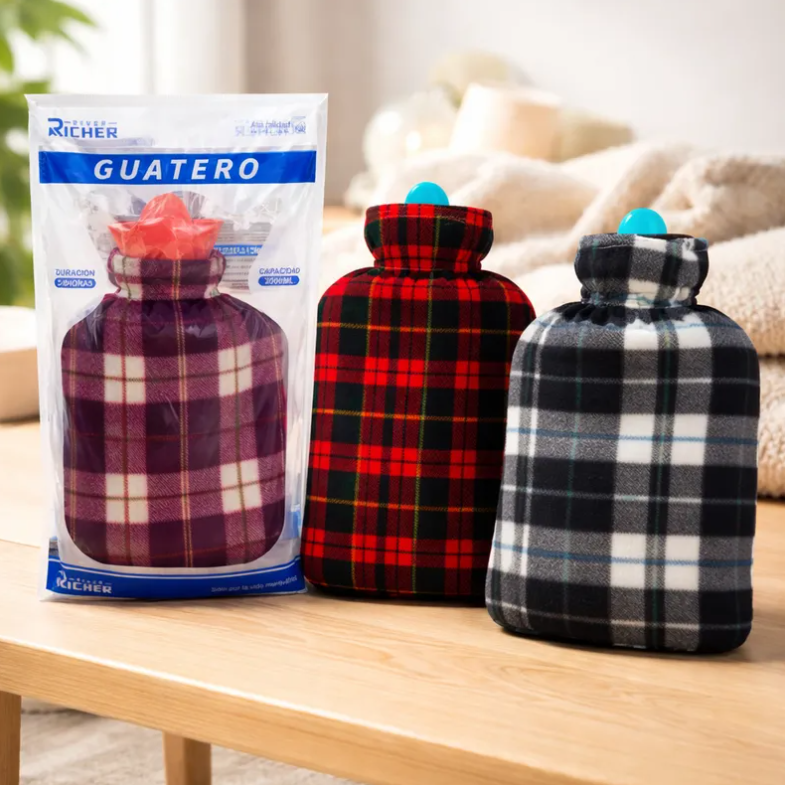 Guatero Bolsa De Agua Caliente 2 Litros Con Funda De Polar-1