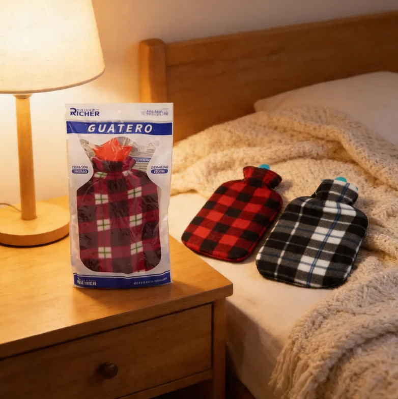 Guatero Bolsa De Agua Caliente 2 Litros Con Funda De Polar-2