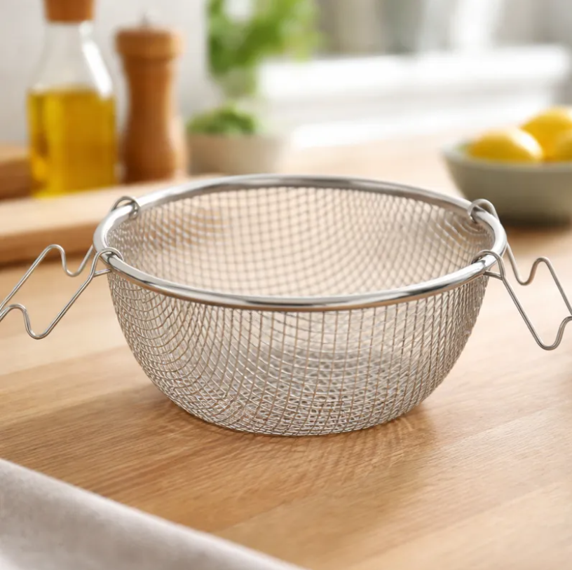 Canasto Colador Freidor De Acero Inoxidable Malla 22 Cm-2