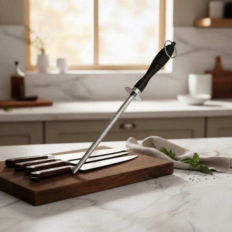 Chaira Afilador de chuchillo Acero 33 cm Mango Ergon mico-2