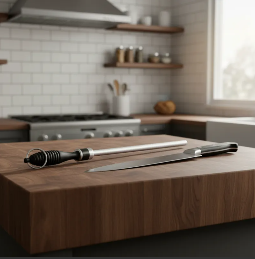 Chaira Afilador de chuchillo Acero 33 cm Mango Ergon mico-3