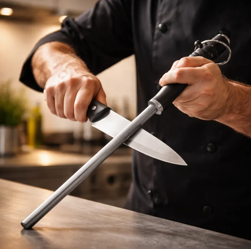 Chaira Afilador de chuchillo Acero 33 cm Mango Ergon mico-4