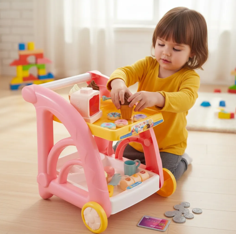 Juguete Cocina Carrito De Helados Rosa-3