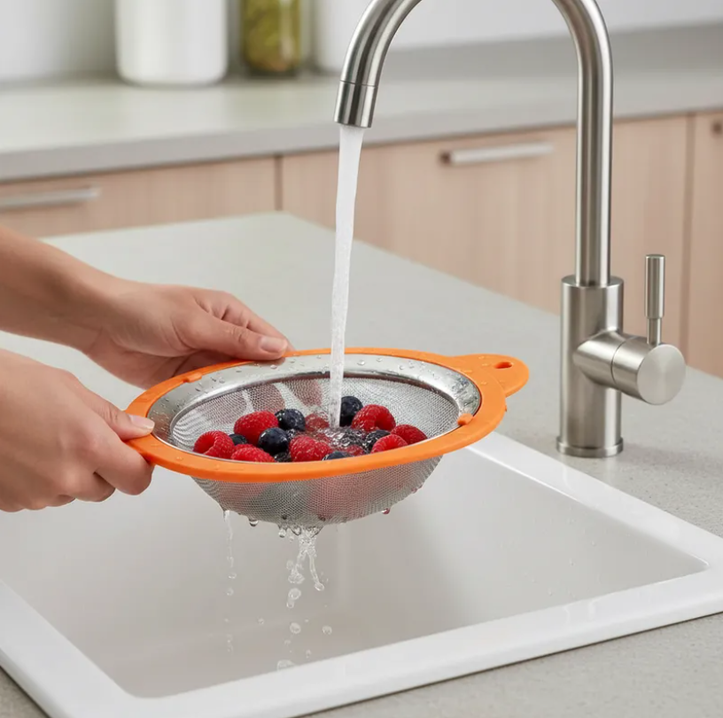 Colador de Acero Inoxidable Malla Fina 18cm Cocina-4