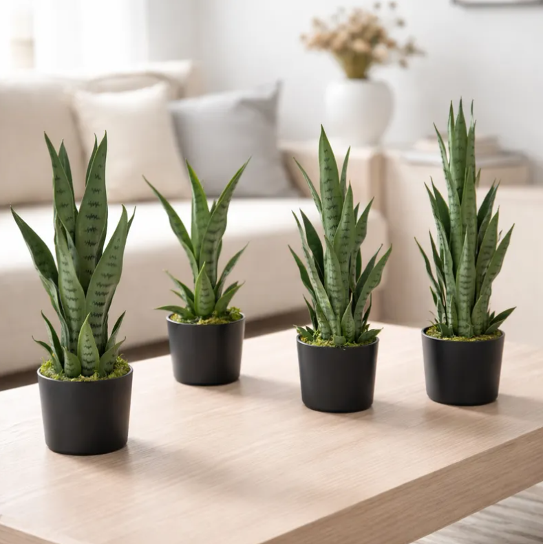 Planta Artificial Lengua De Suegra Decorativa 50cm Con Macetero-2