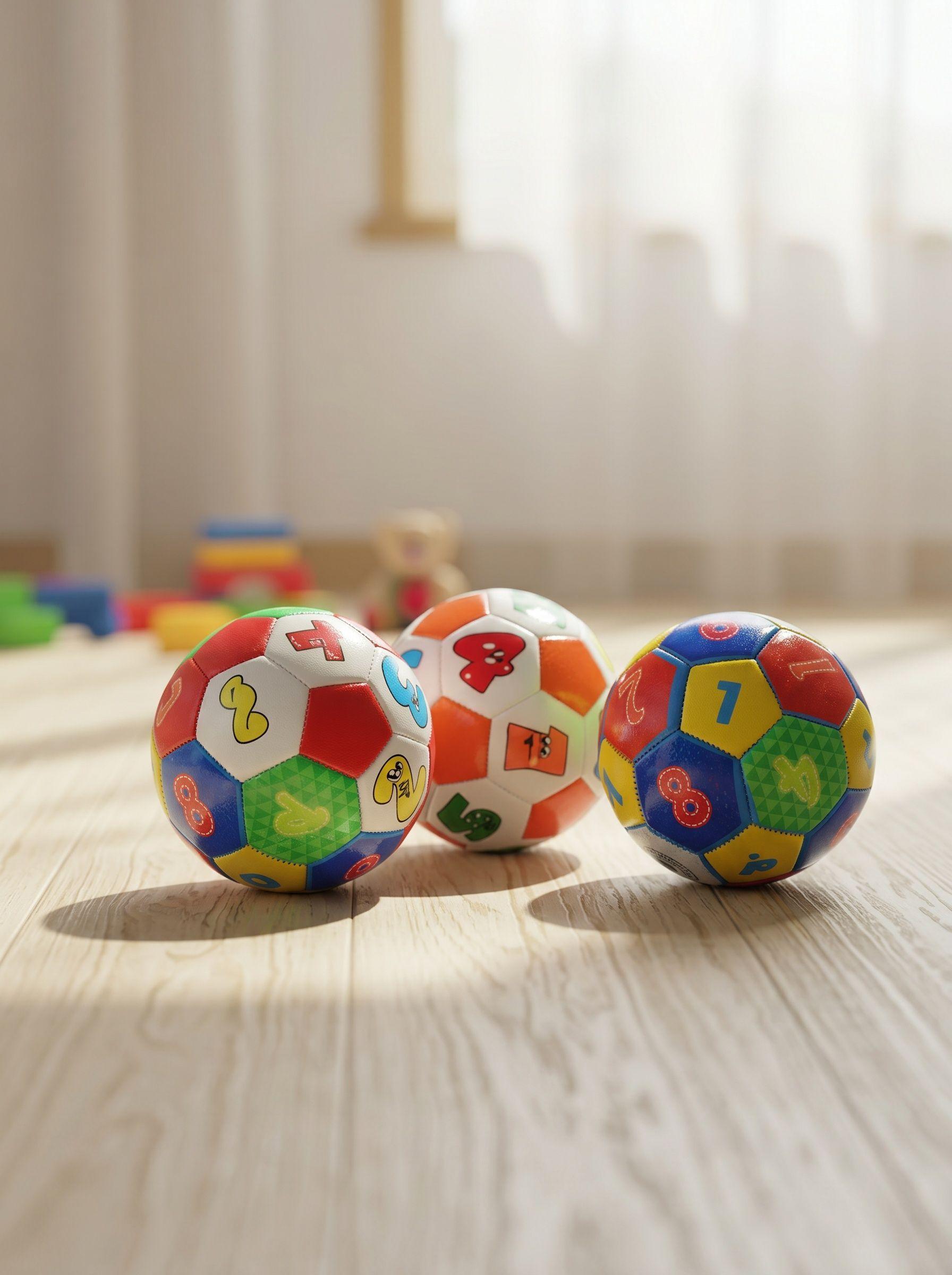 Pelota De Futbol Infantil Didactica Con Numeros 15 Cm Colores-2