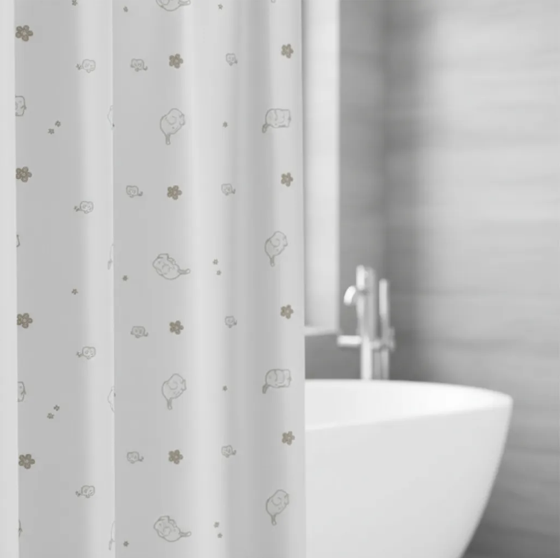 Cortina de Baño con Estampado 180cm x 180 cm-2