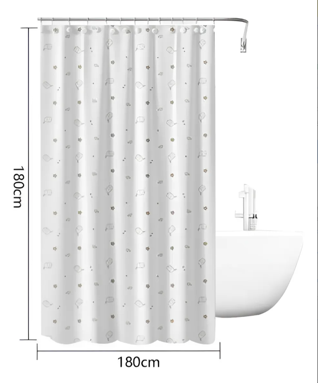 Cortina de Baño con Estampado 180cm x 180 cm-3
