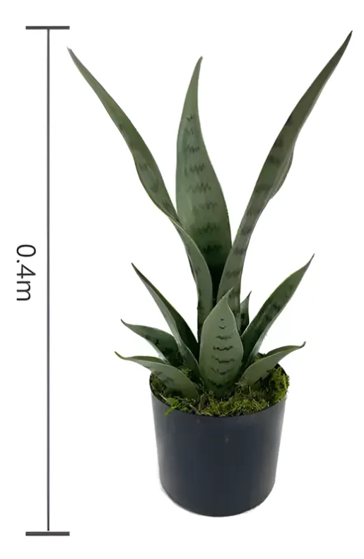 Planta Artificial Decorativa Sansevieria 40cm Con Macetero-8