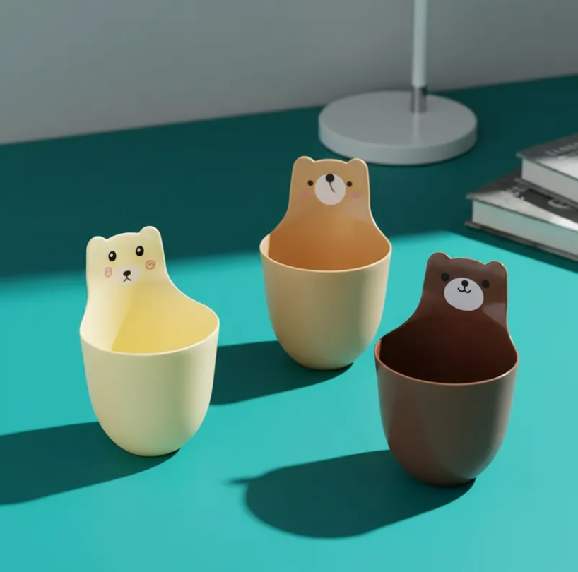 Organizador De Oso De Escritorio De Plastico 3psc-3