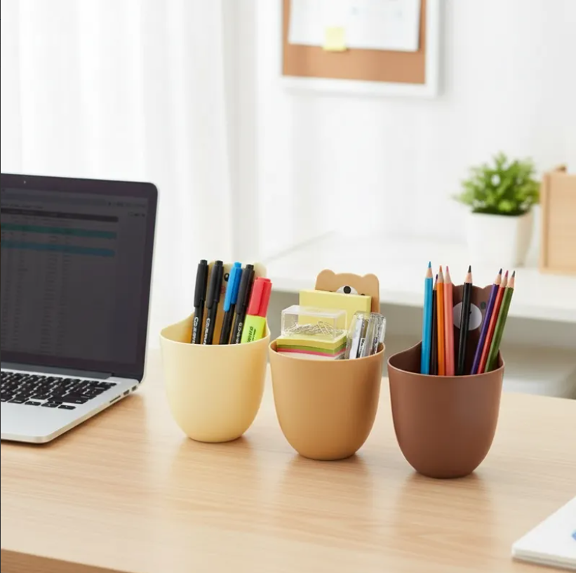 Organizador De Oso De Escritorio De Plastico 3psc-5