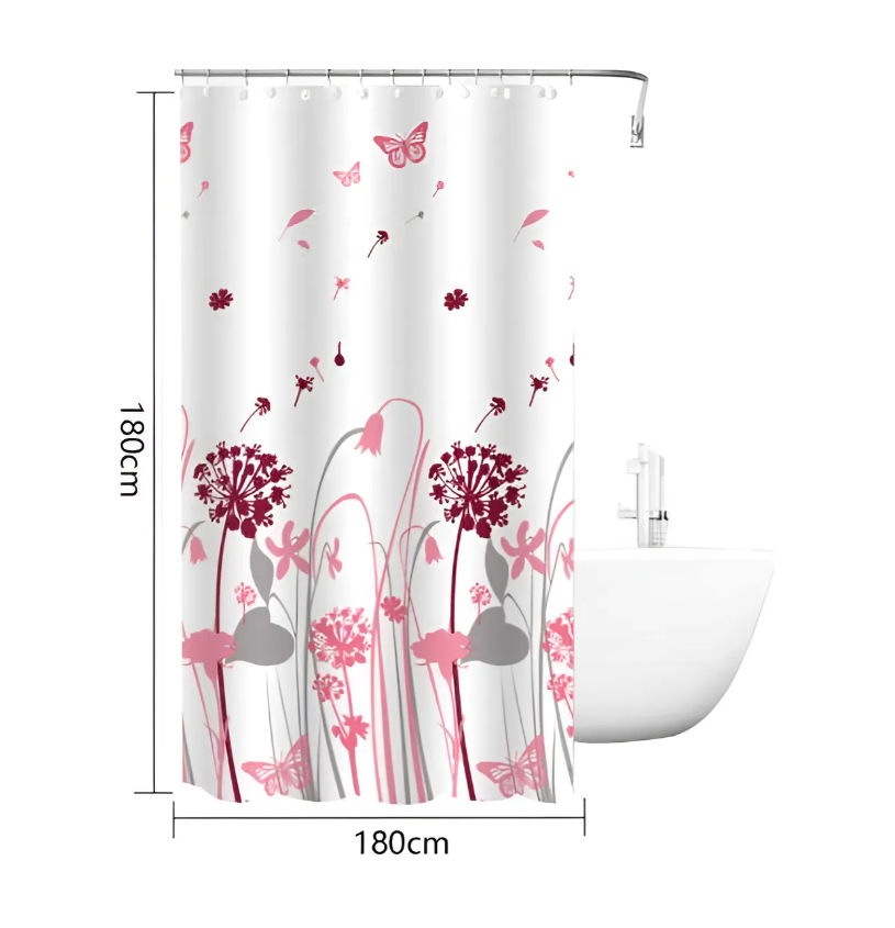 Cortina de Baño con Estapanpado de Mariposas-2