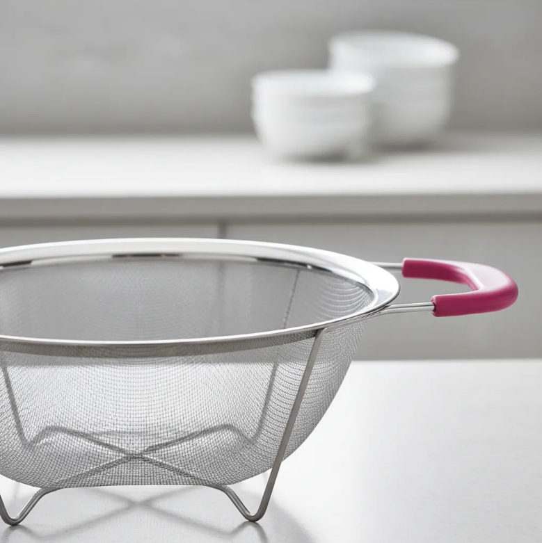 Colador De Acero Inoxidable Con Asas Rosas 26cm Cocina-5