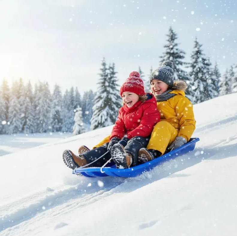 Trineo De Nieve Plastico Para Ninos 64 5cm Con Cuerda-5