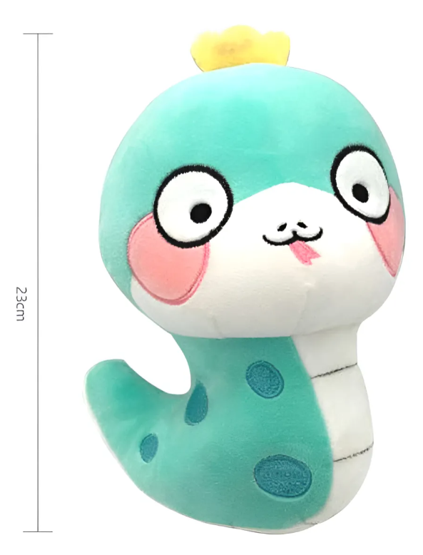 Peluche Serpiente Kawaii Con Corona 23cm Suave-3
