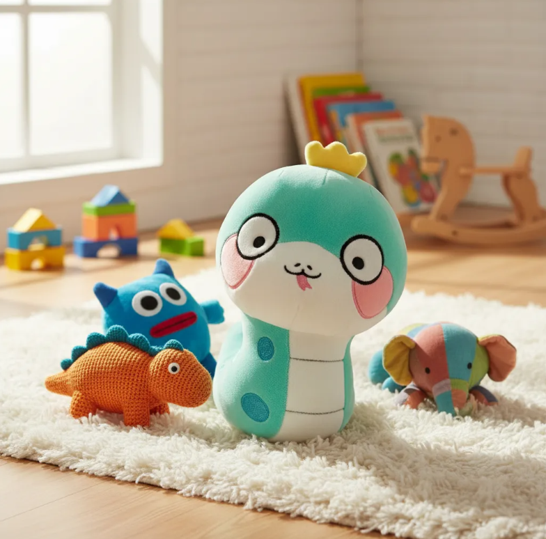 Peluche Serpiente Kawaii Con Corona 23cm Suave-4