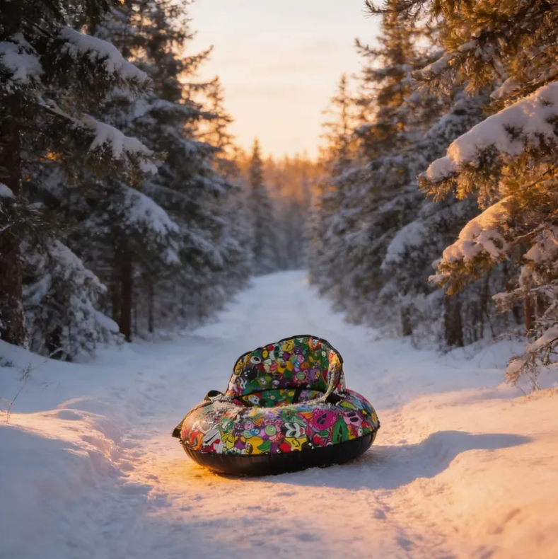 Trineo Inflable Para Nieve 80cm Con Asiento Y Manillas-2