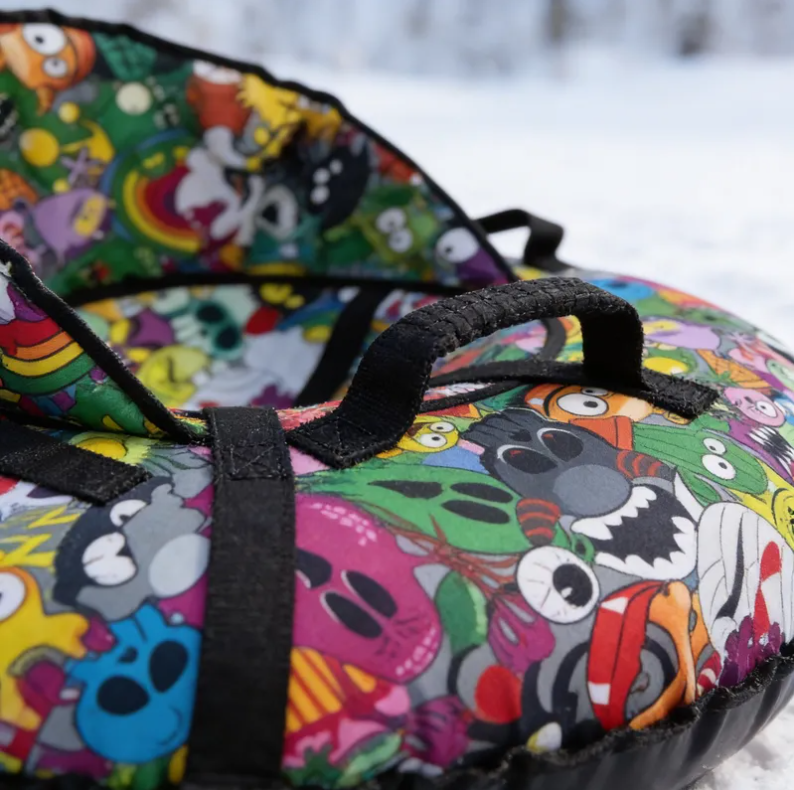 Trineo Inflable Para Nieve 80cm Con Asiento Y Manillas-3