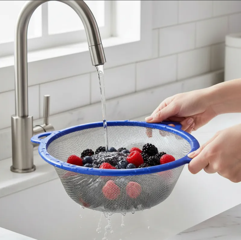 Colador De Cocina Malla Metelica 26cm Con Asas-2