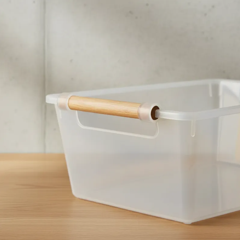 Caja organizadora transparente con asa-2