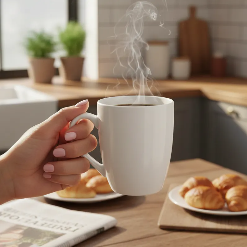 Set X6 Taza De Cer mica Blanca-3