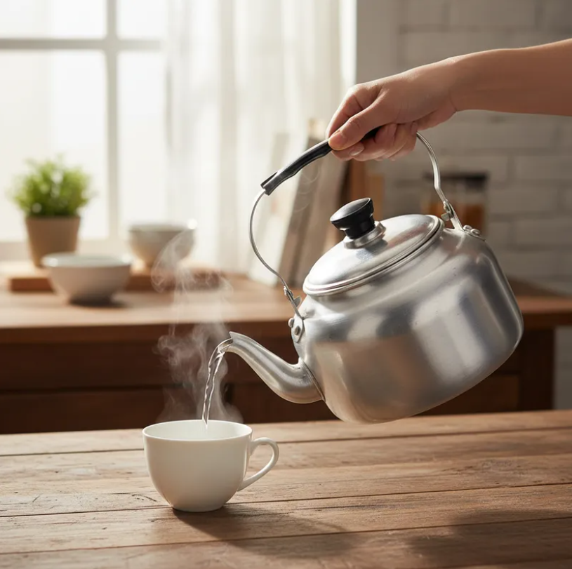 Tetera de Aluminio 4 Litros con Mango Negro-3