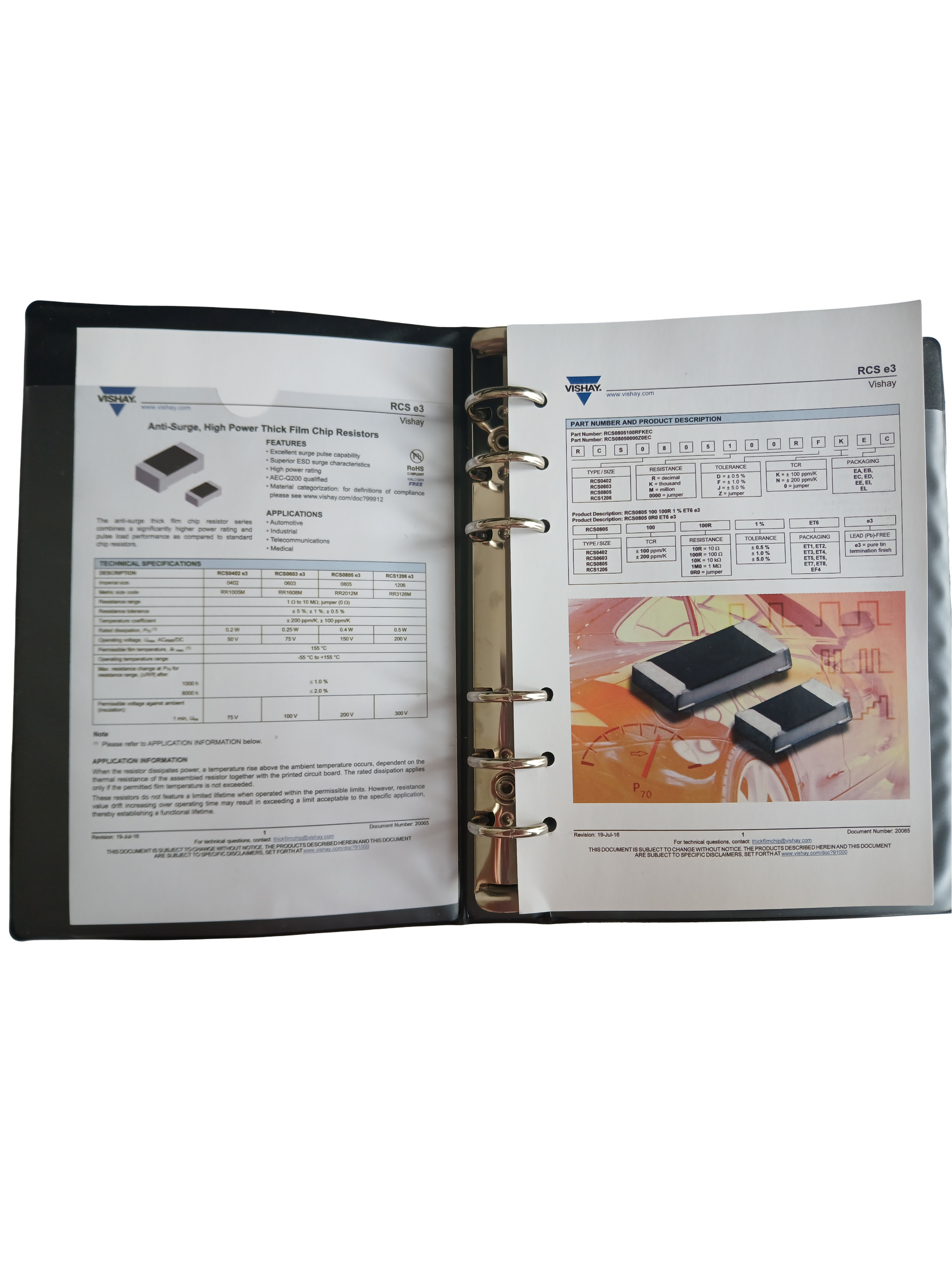 Kit de 5840 Resistencias De Chip Vishay Rcs E3, 1 a 1M Ohm, Rohs!-3