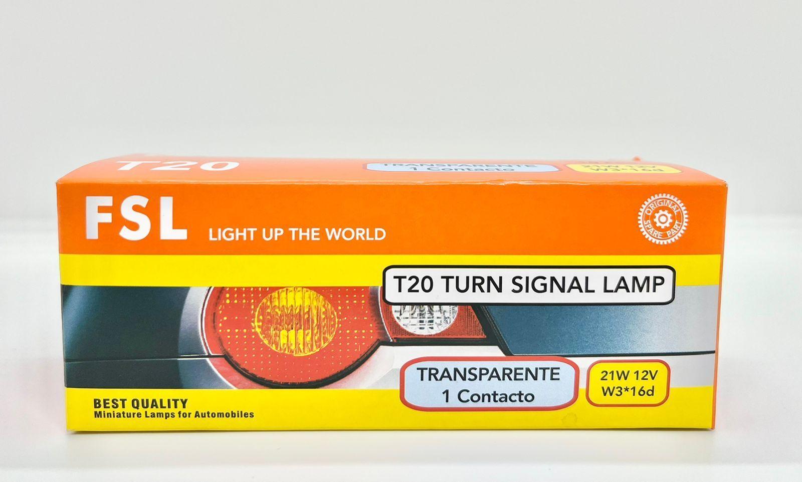AMPOLLETA T20 21W 12V (W3*16D) TRANSPARENTE 1CONTACTO FSL X 10 UNIDADES-2