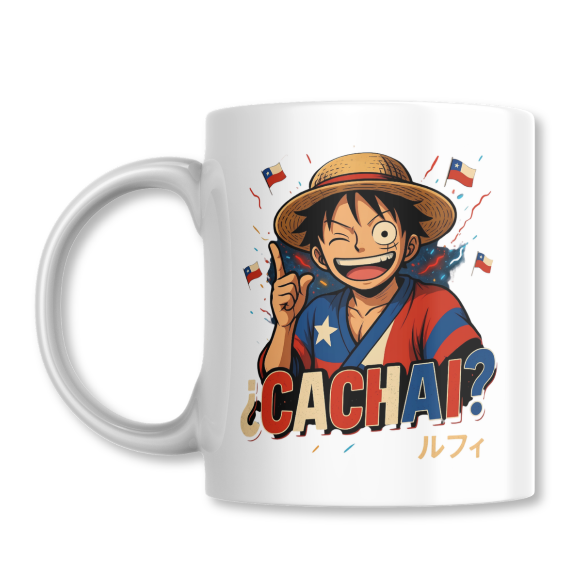 Taza Luffy One Piece Somos El Mejor Pais de Chile Tazon 325ml-0