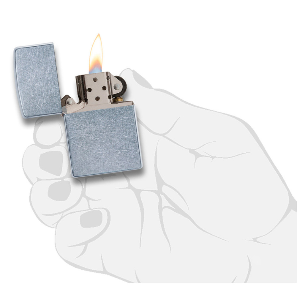 Encendedor Zippo Lighter Street Chrome Plateado Zp207-3