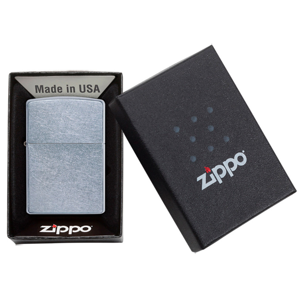 Encendedor Zippo Lighter Street Chrome Plateado Zp207-4