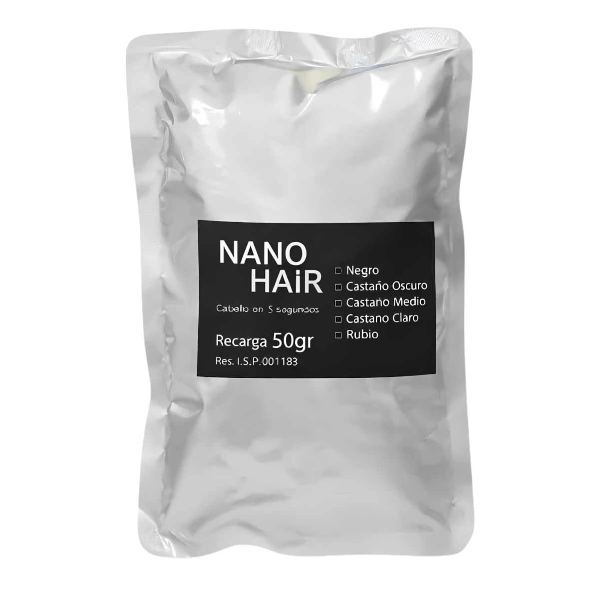 Nano Hair Fibra Capilar 50gr Recarga Castano Oscuro-0