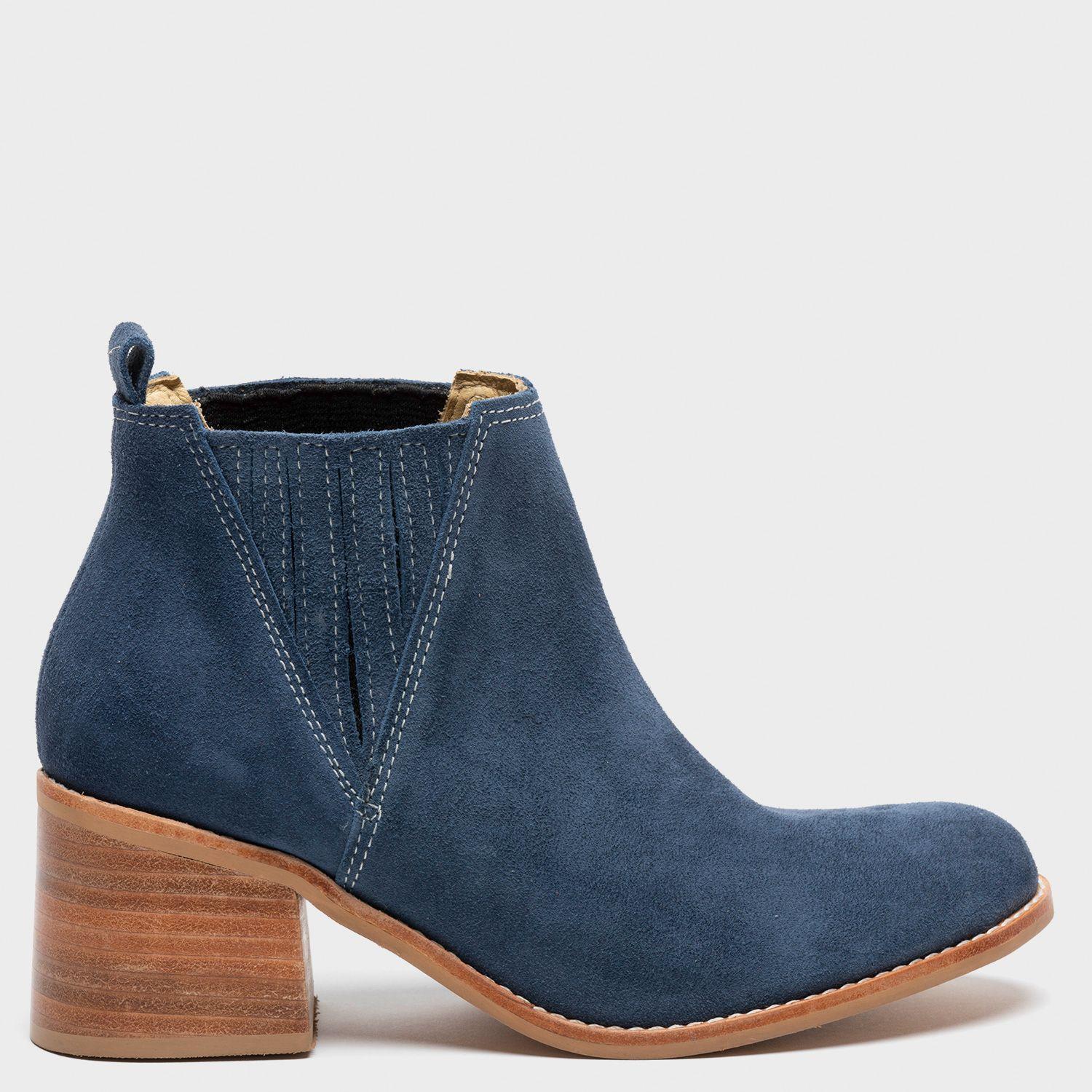 Botin Casual Lady II Cuero Azul -0