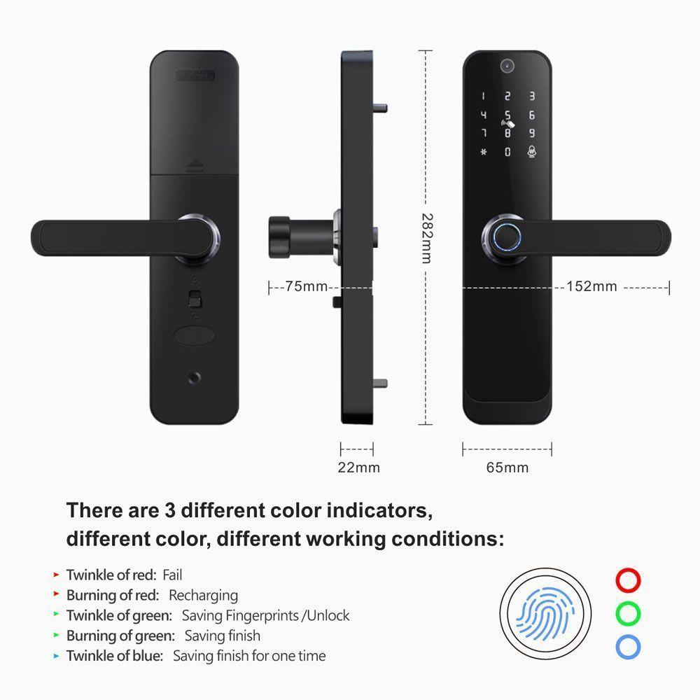 Cerradura Wifi Inteligente Con Cámara HR07-P Con Lector De Huella-4