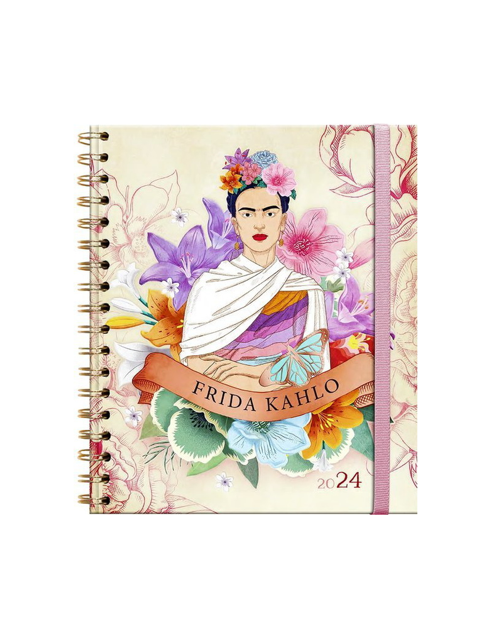 AGENDA FRIDA KAHLO DIARIA ESPIRAL 2024-0
