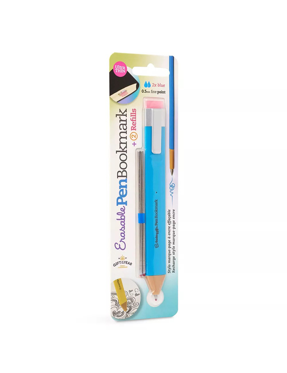 PEN BOOKMARK BLUE WITH REFILLS-0