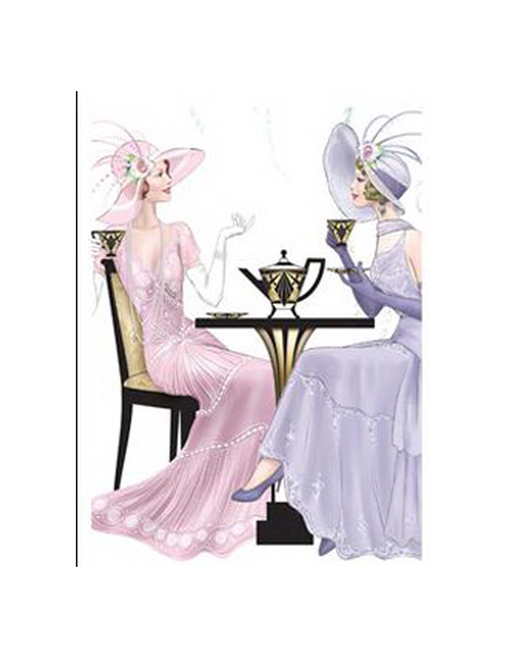 Libreta Art Deco Ladies Having High Tea-0