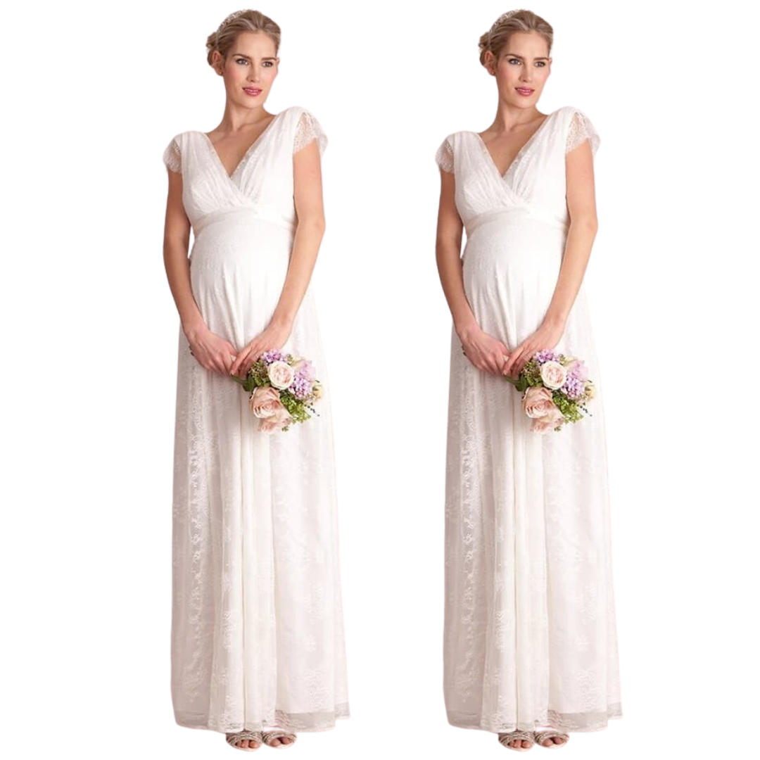 VESTIDO LARGO DE ENCAJE PARA EMBARAZADA E056-0