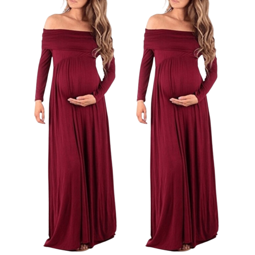 VESTIDO LARGO DE EMBARAZADA IDEAL FIESTA GALA E025-0